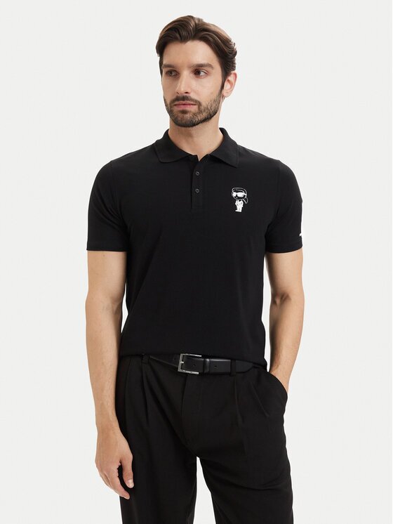 Karl Lagerfeld Тениска с яка и копчета 745024 563221 Regular Fit