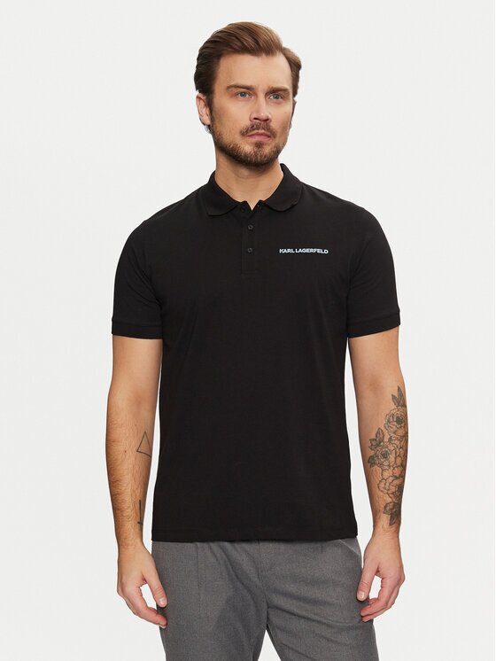 Karl Lagerfeld Тениска с яка и копчета 745094 551225 Regular Fit