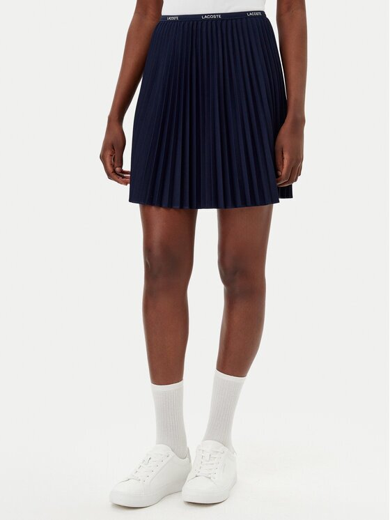 Lacoste Плисирана пола JF1403 Екрю Regular Fit