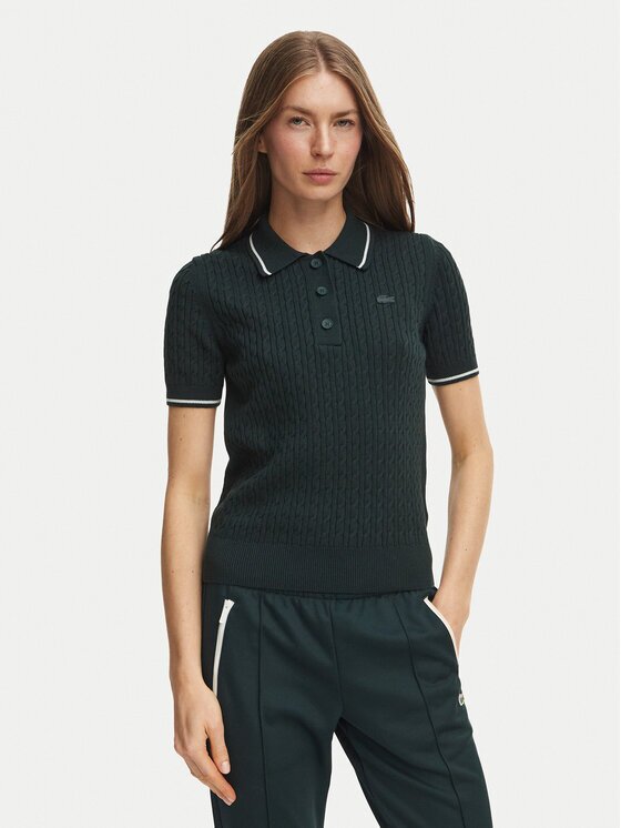 Lacoste Тениска с яка и копчета AF0972 Slim Fit