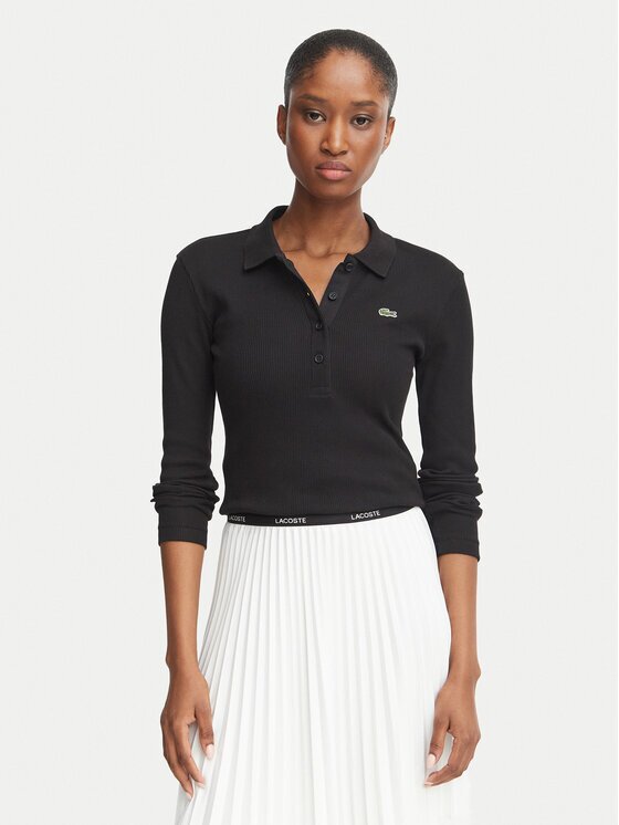 Lacoste Тениска с яка и копчета DF5281 Slim Fit