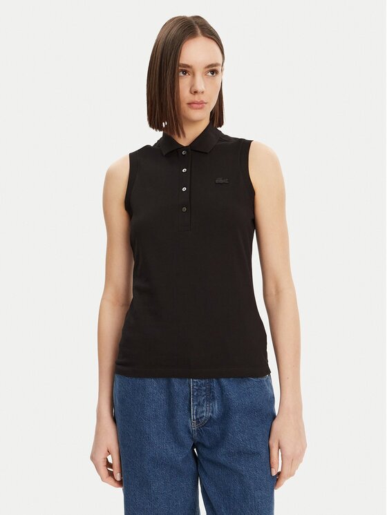 Lacoste Тениска с яка и копчета PF5445 Slim Fit