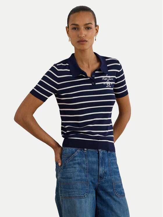 Lauren Ralph Lauren Тениска с яка и копчета 200P03506002 Slim Fit