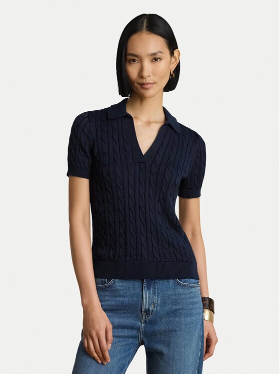 Lauren Ralph Lauren Тениска с яка и копчета Cable 200P14041004 Regular Fit