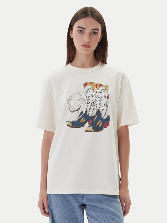 Levi's® Тишърт Graphic Tabor 001MX-0007 Екрю Regular Fit