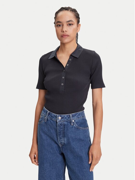 Marc O'Polo Тениска с яка и копчета 506 2156 53001 Slim Fit