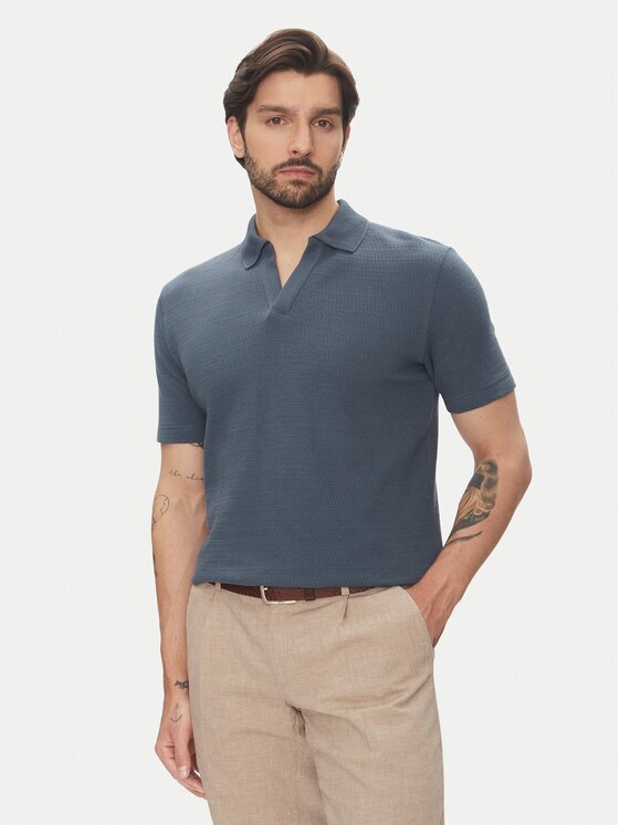 Marc O'Polo Тениска с яка и копчета 524 3021 53176 Regular Fit