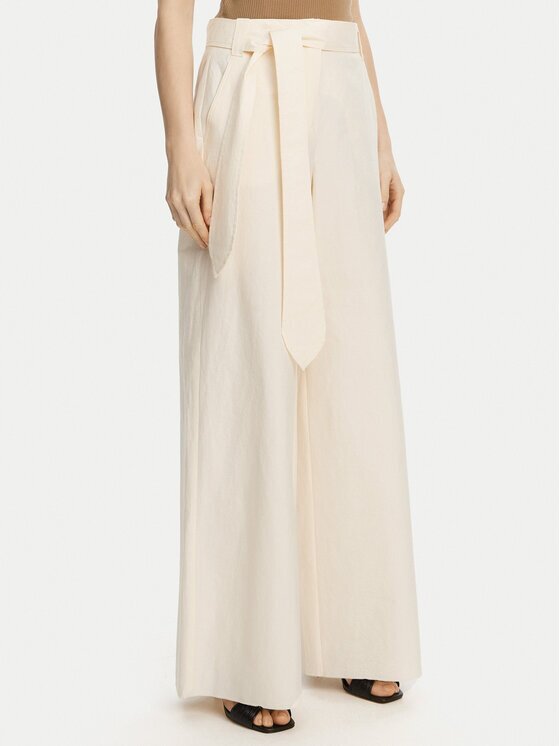 Marella Панталони тип палацо Luca 2513131032 Екрю Wide Leg