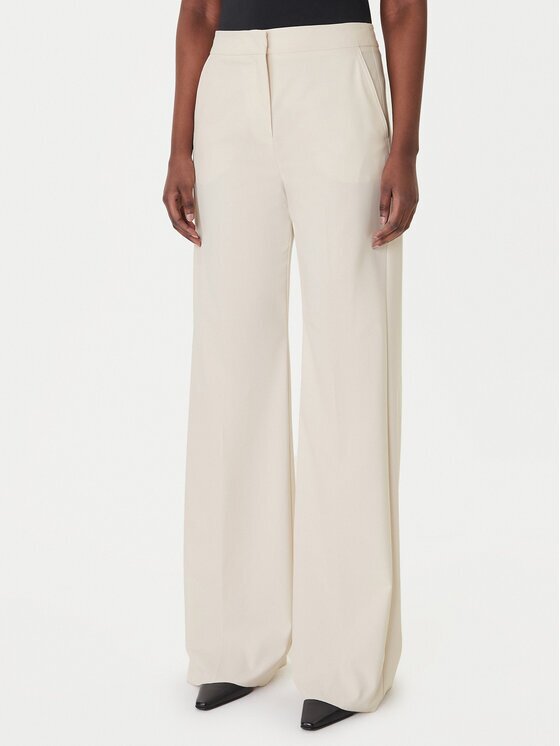Marella Панталони тип палацо Sequoia 2613131211 Бял Wide Leg