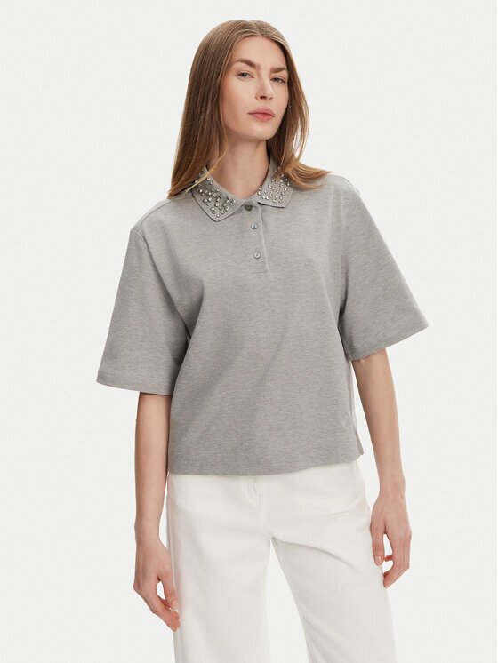 Marella Тениска с яка и копчета Gonzaga 2513951014 Relaxed Fit