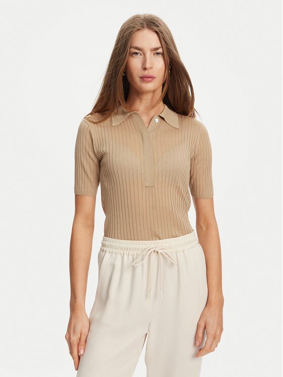 Marella Тениска с яка и копчета Torbole 2513361145 Slim Fit
