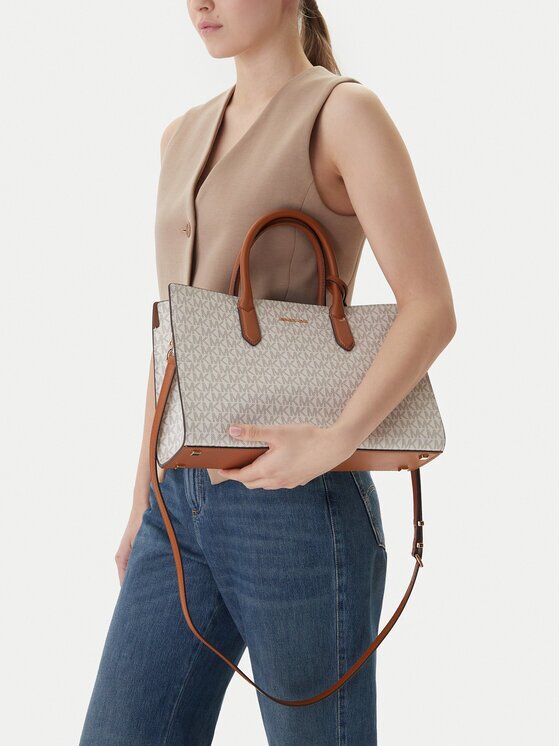 MICHAEL Michael Kors Дамска чанта Scarlett Medium Signature Logo Satchel 30F4GETS2B