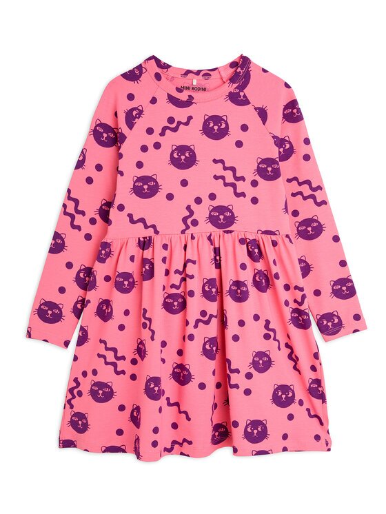 Mini Rodini Ежедневна рокля Squiggly Cats 2515010628 Regular Fit