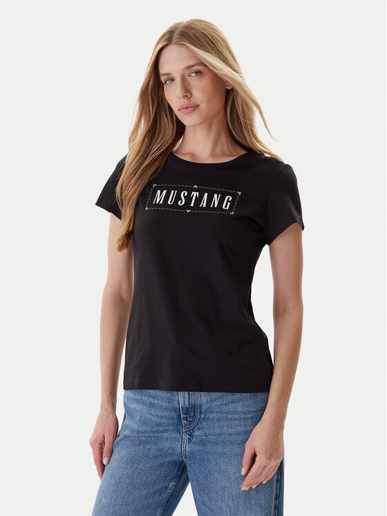 Mustang Тишърт Loa 1016754 Екрю Slim Fit