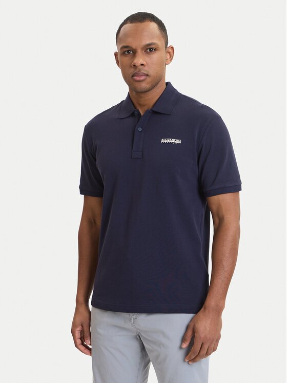 Napapijri Тениска с яка и копчета E-Small Box NP0A88TQ Relaxed Fit