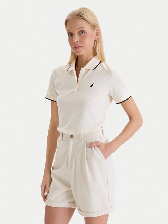 Nautica Тениска с яка и копчета W126-NALPO-1008-23X Светлосиньо Regular Fit