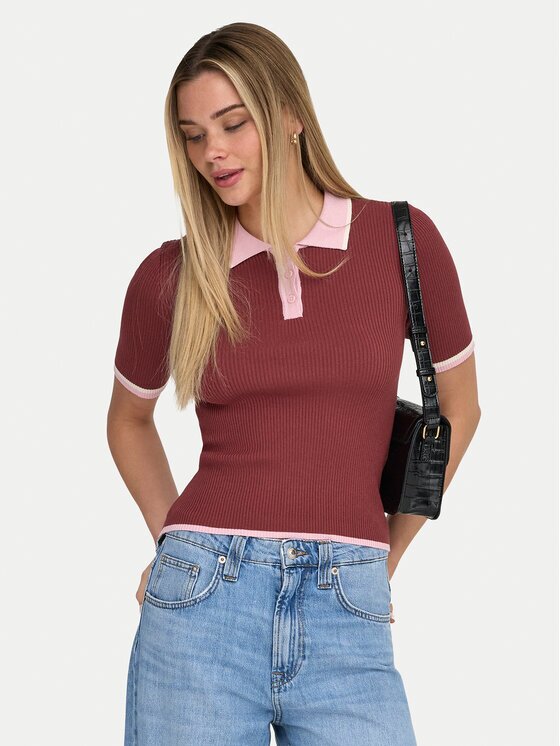 Only Тениска с яка и копчета Meddi 15363165 Slim Fit