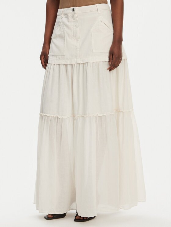 Pinko Макси пола Kenny 105252 A2MI Екрю Regular Fit