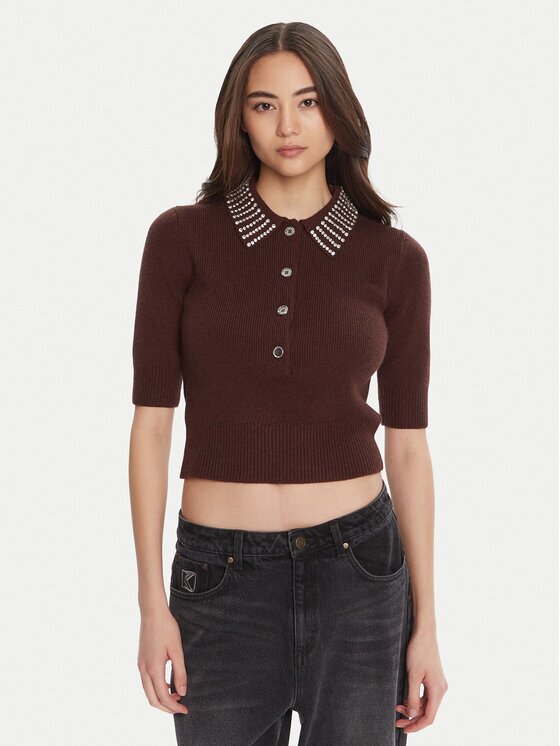 Pinko Тениска с яка и копчета Emilia 105745 A2S4 Regular Fit