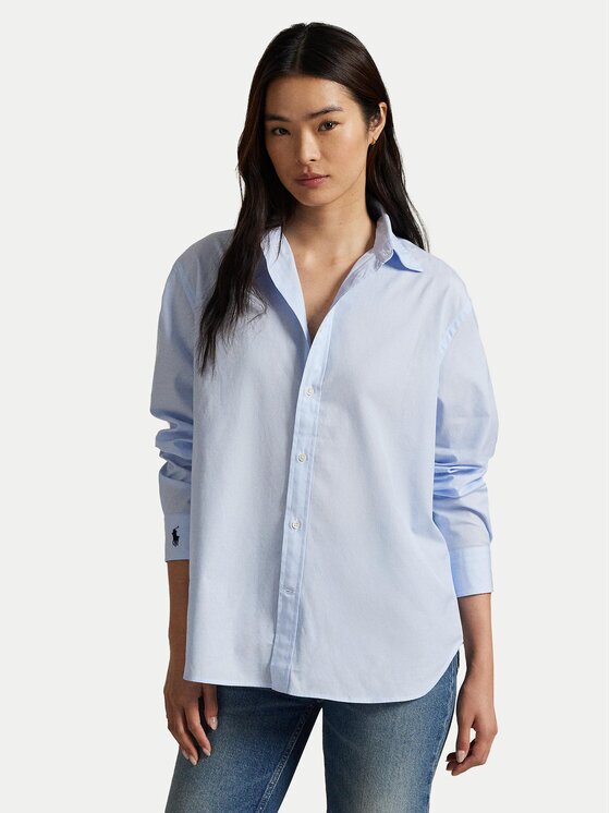 Polo Ralph Lauren Риза 211968220002 Светлосиньо Oversize