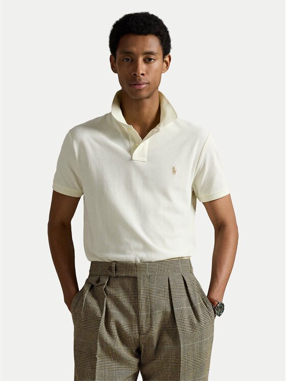 Polo Ralph Lauren Тениска с яка и копчета 710534735420 Екрю Regular Fit