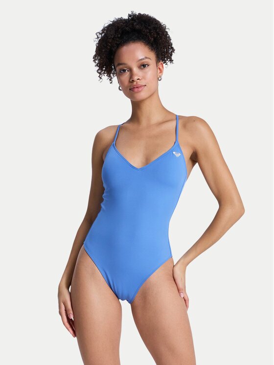 Roxy Бански костюм Solid Essentials ERJX103796 Светлосиньо