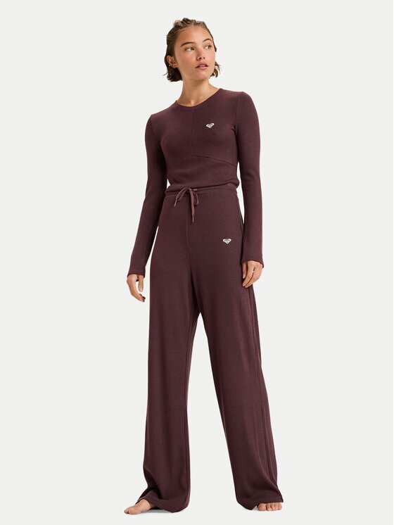 Roxy Долнище анцуг Rise & Vibe New Rib ERJNP03673 Relaxed Fit
