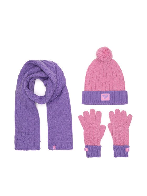 Roxy Комплект шапка шал и ръкавици RX-KF-001-AW24 Виолетов