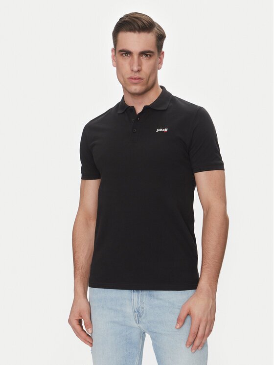 Schott Nyc Тениска с яка и копчета PSCASUAL Regular Fit