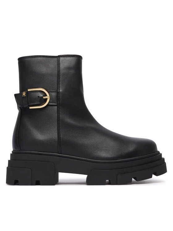 Tommy Hilfiger Боти Leather Chunky Th Buckled Boot FW0FW09549