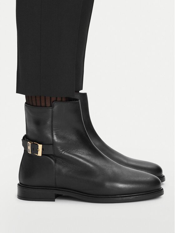 Tommy Hilfiger Боти Th Buckle Leather Ankle Boot FW0FW09486