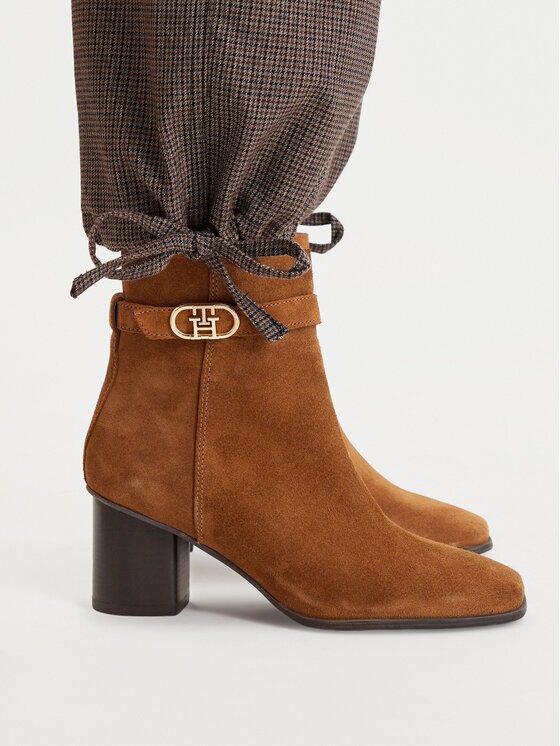 Tommy Hilfiger Боти Th Strap Suede Block Heel Boot FW0FW09521