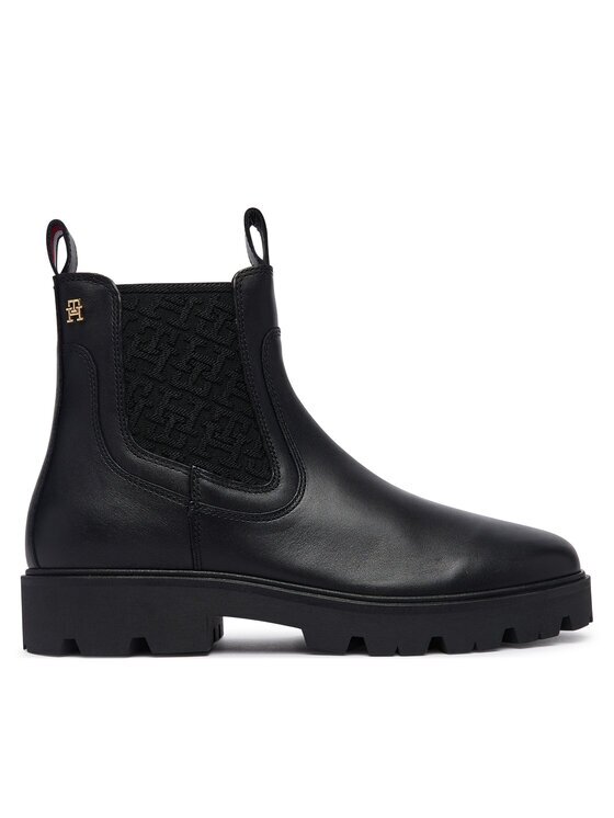 Tommy Hilfiger Боти тип челси Th Monogram Leather Chelsea Boot FW0FW09562