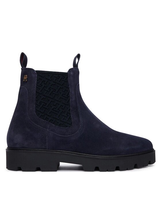 Tommy Hilfiger Боти тип челси Th Monogram Suede Chelsea Boot FW0FW09563