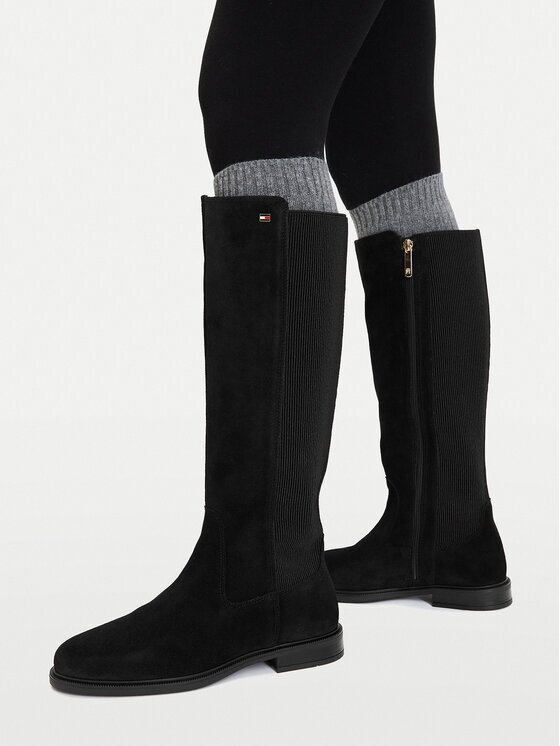 Tommy Hilfiger Ботуши Enamel Flag Suede High Chelsea FW0FW09574