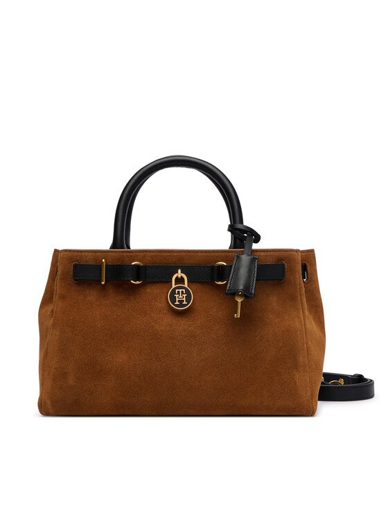 Tommy Hilfiger Дамска чанта American Icon Mini Tote Suede Le AW0AW18202