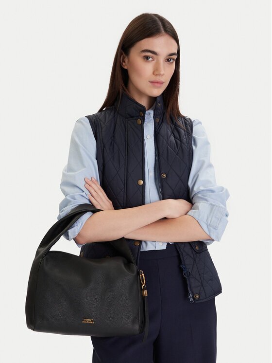 Tommy Hilfiger Дамска чанта City Leather Shoulder Bag AW0AW18152