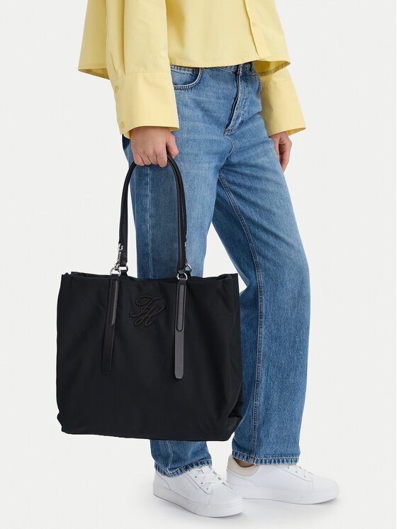 Tommy Hilfiger Дамска чанта Th Elevated Nylon Tote AW0AW18406
