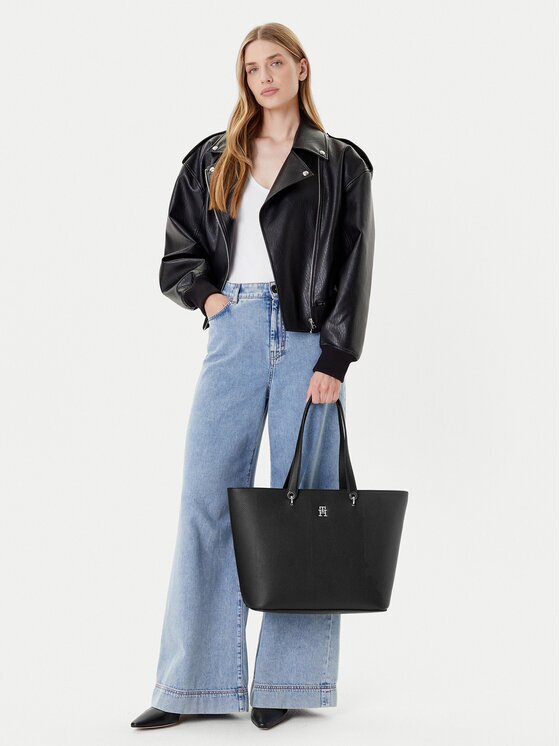 Tommy Hilfiger Дамска чанта Emblem Shopper AW0AW15178