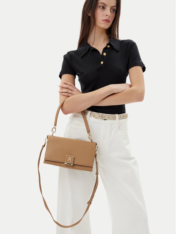 Tommy Hilfiger Дамска чанта Th Monogram Pebble Grain Crossbody Bag AW0AW17216