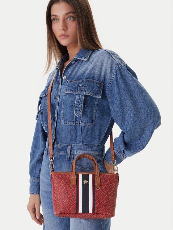Tommy Hilfiger Дамска чанта Th Monoplay Mini Tote Stripe Le AW0AW18389