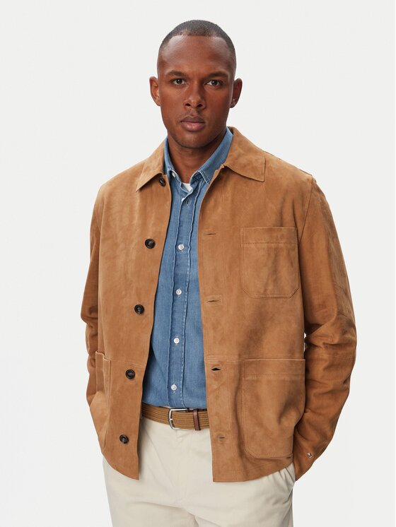 Tommy Hilfiger Кожено яке MW0MW44296 Regular Fit