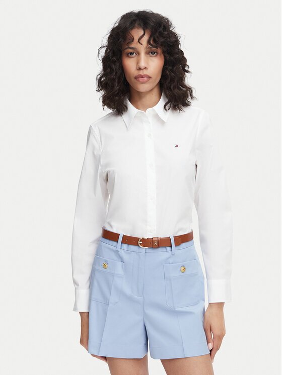 Tommy Hilfiger Риза Ess WW0WW47169 Светлосиньо Regular Fit