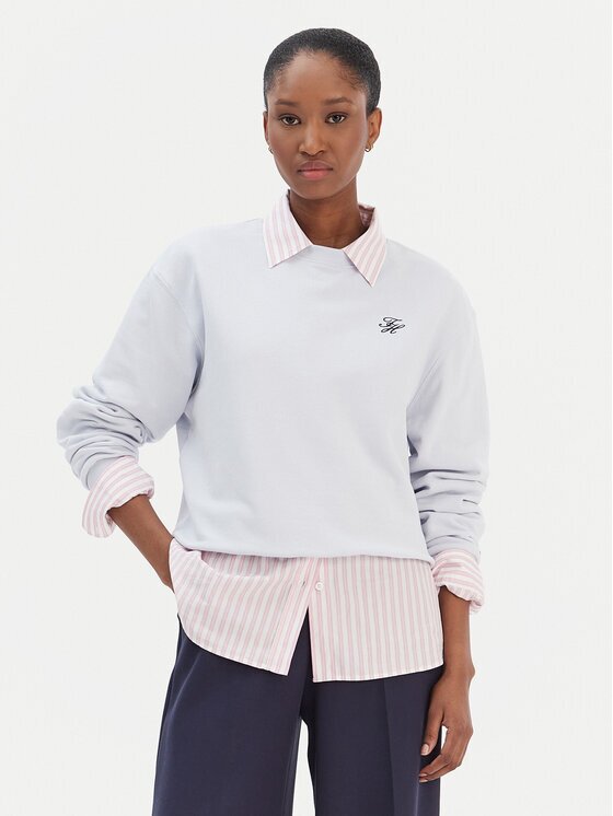 Tommy Hilfiger Суитшърт Script WW0WW49418 Светлосиньо Regular Fit