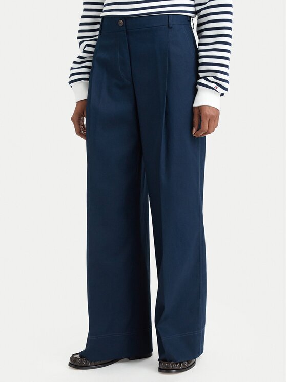 Tommy Hilfiger Текстилни панталони Dressing WW0WW50135 Wide Leg