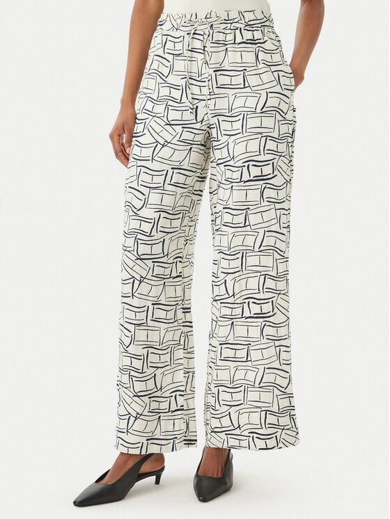 Tommy Hilfiger Текстилни панталони WW0WW48970 Wide Leg
