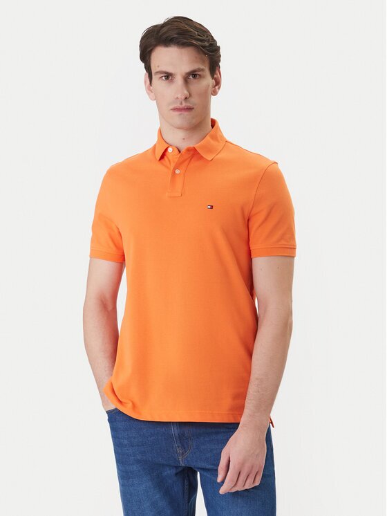 Tommy Hilfiger Тениска с яка и копчета 1985 MW0MW17770 Regular Fit