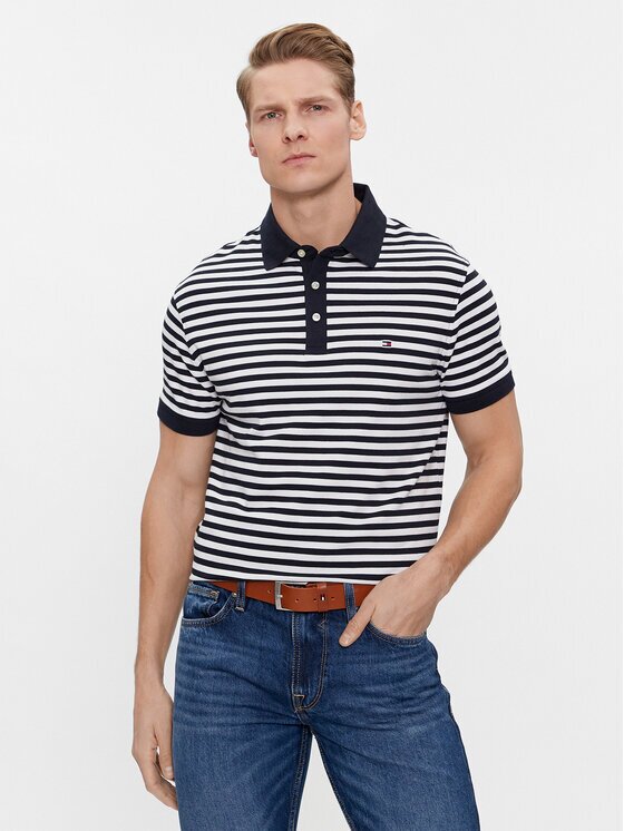 Tommy Hilfiger Тениска с яка и копчета 1985 MW0MW17771 Slim Fit