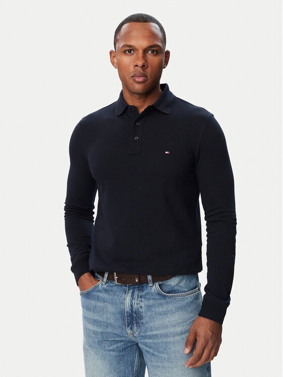 Tommy Hilfiger Тениска с яка и копчета 1985 MW0MW20182 Regular Fit