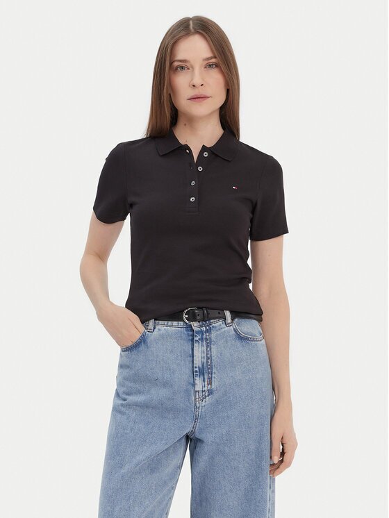 Tommy Hilfiger Тениска с яка и копчета 1985 WW0WW42047 Slim Fit
